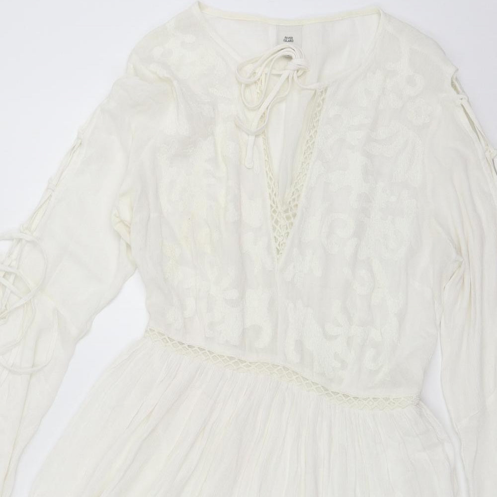 River Island Womens Ivory   Skater Dress  Size 10