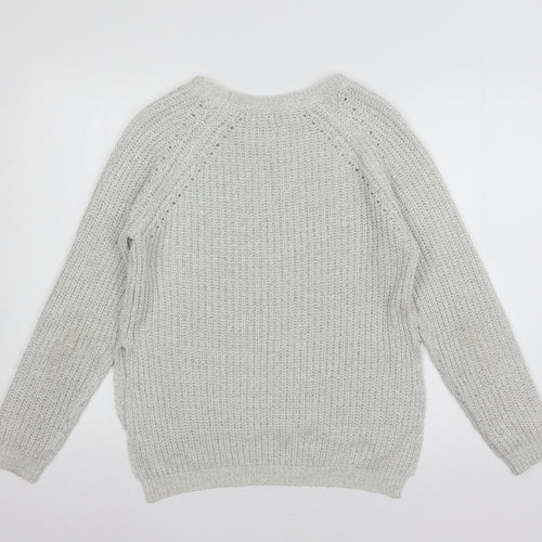Papaya Womens Grey  Knit Pullover Jumper Size S