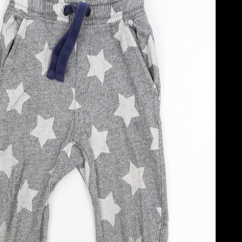 Marks and Spencer Girls Grey Geometric Jersey Capri Pyjama Pants Size 3-4 Years  - Stars