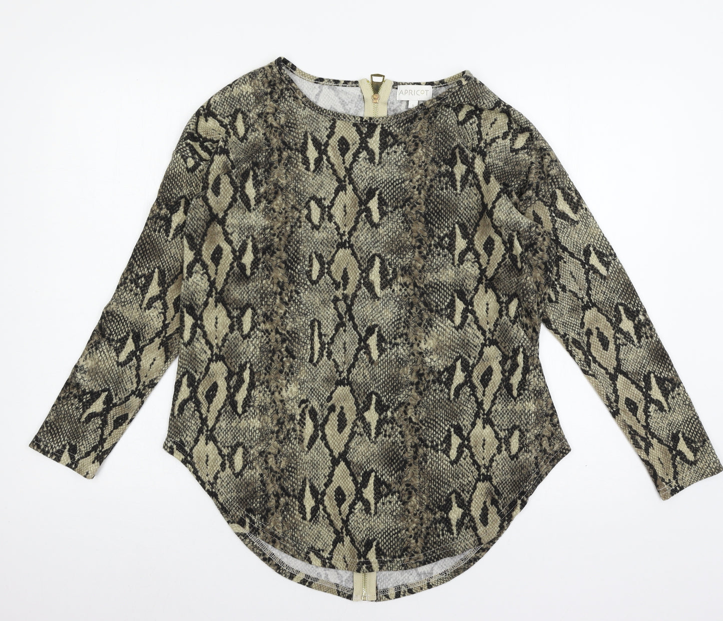 Apricot Womens Brown Animal Print Knit Pullover Jumper Size S