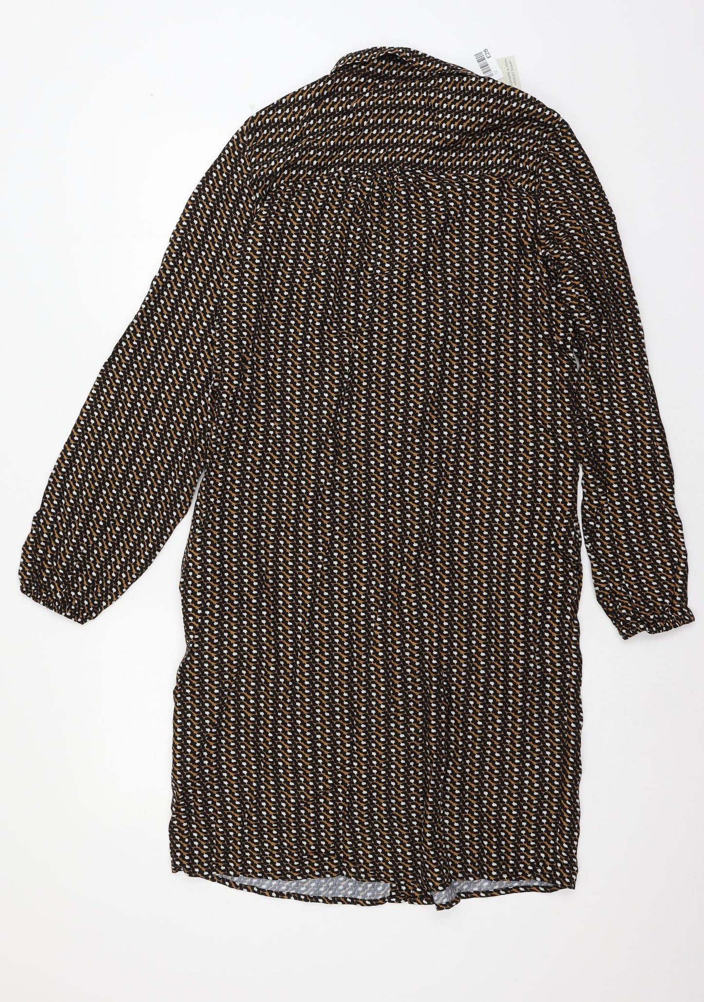 NEXT Womens Brown Animal Print  Shirt Dress  Size 12