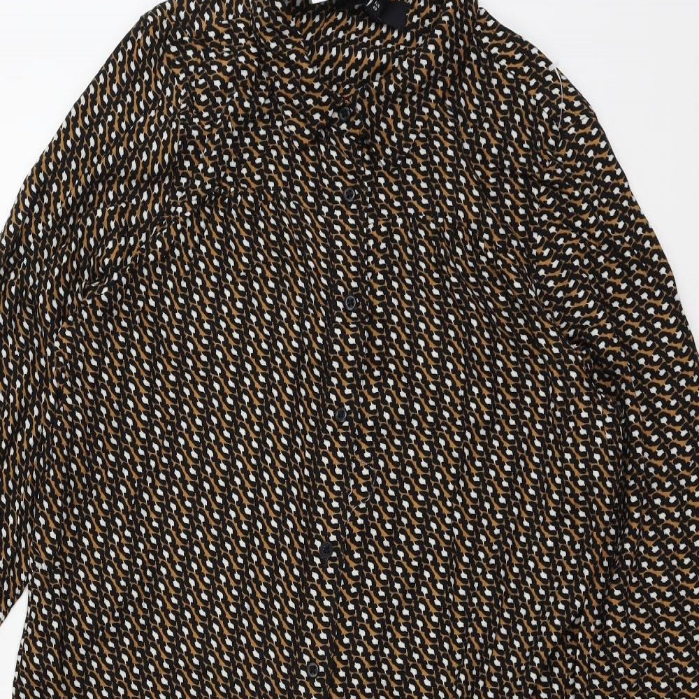 NEXT Womens Brown Animal Print  Shirt Dress  Size 12