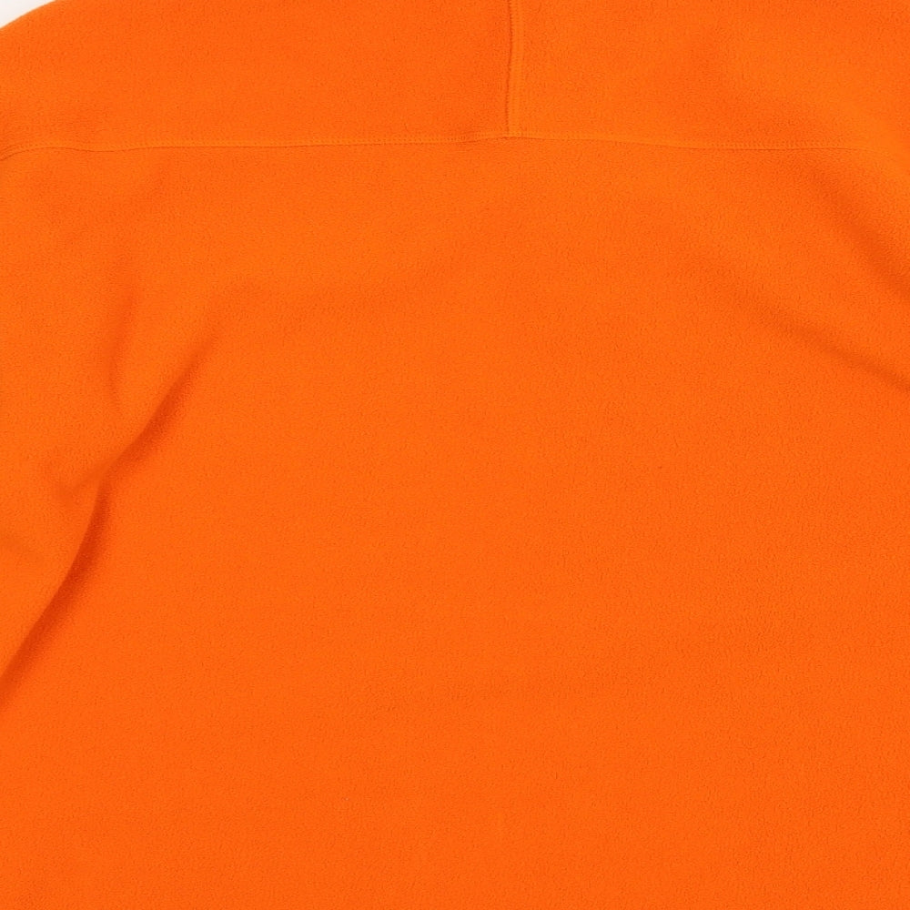 The North Face Mens Orange  Fleece Pullover Sweatshirt Size L