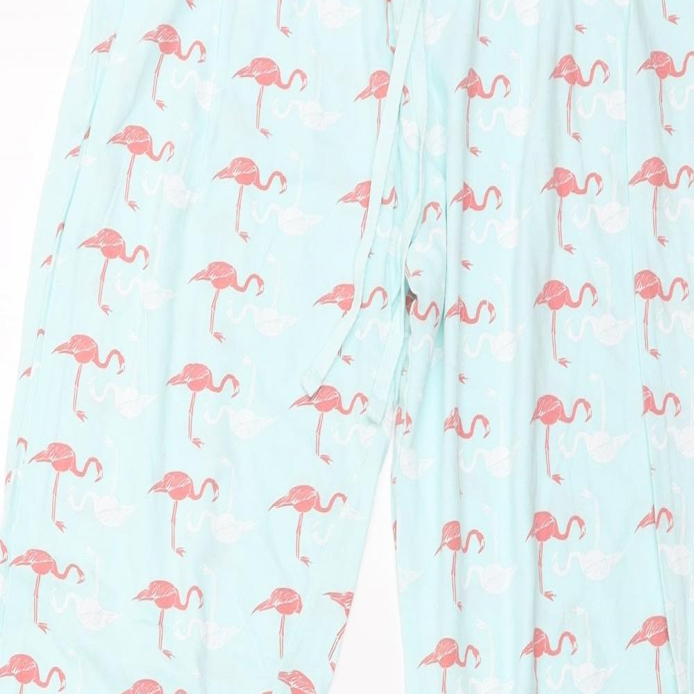 Rosie Womens Green Geometric Jersey Capri Pyjama Pants Size 10  - flamingo