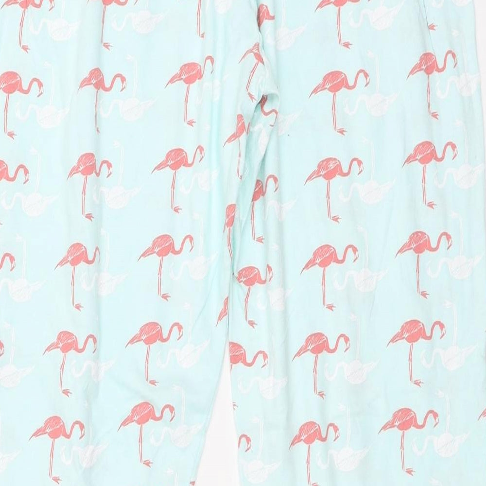 Rosie Womens Green Geometric Jersey Capri Pyjama Pants Size 10  - flamingo