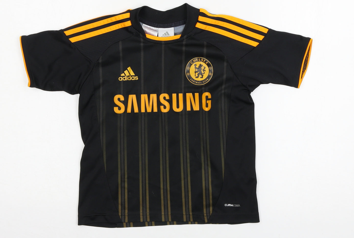 adidas Boys Black  Jersey Basic T-Shirt Size 5-6 Years  - Chelsea F.C