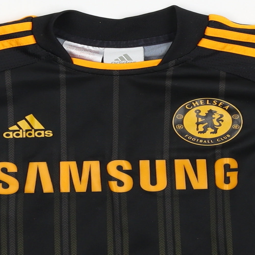 adidas Boys Black  Jersey Basic T-Shirt Size 5-6 Years  - Chelsea F.C