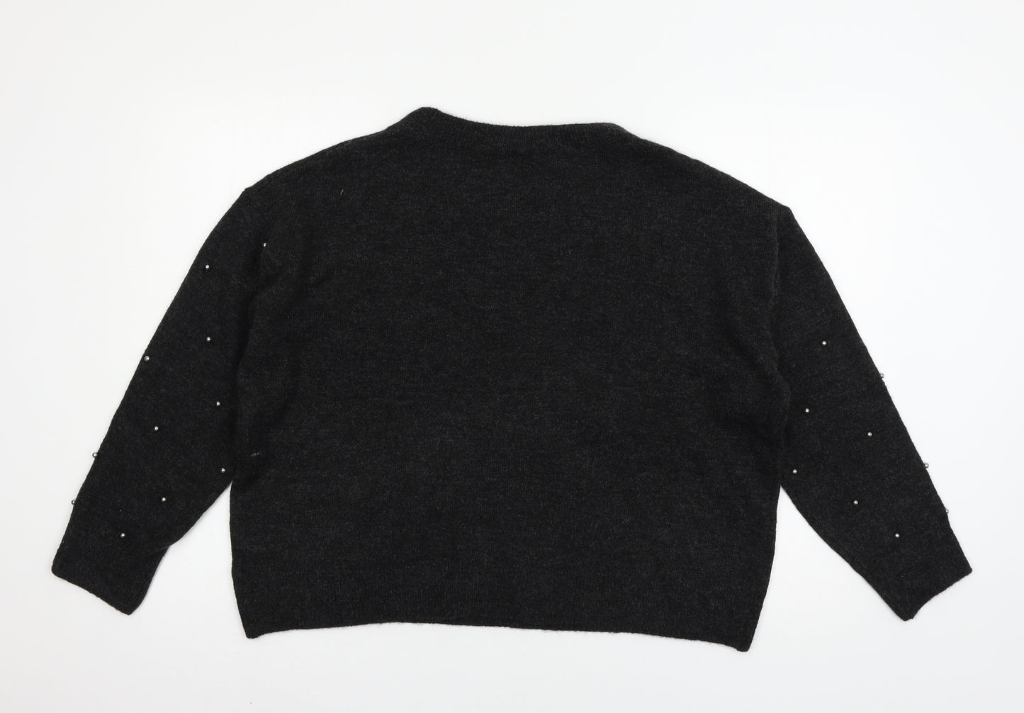 H&M Womens Grey  Knit Pullover Jumper Size L