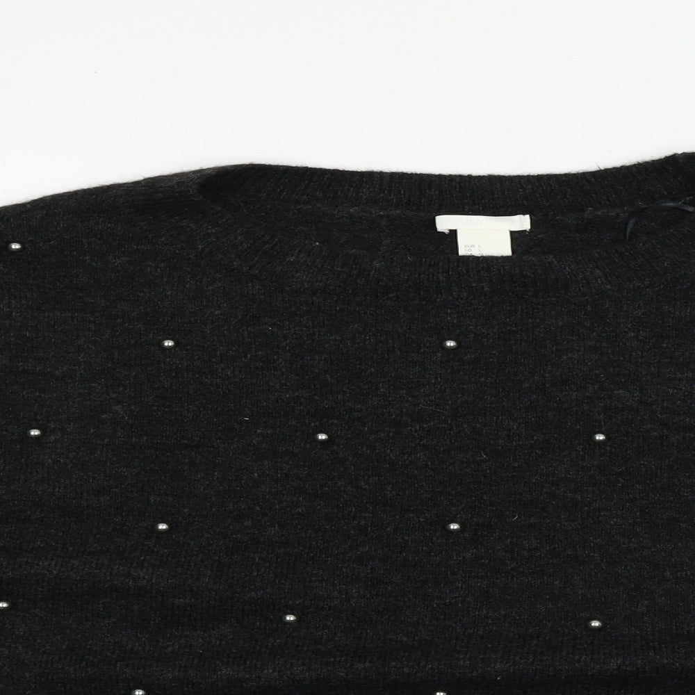 H&M Womens Grey  Knit Pullover Jumper Size L