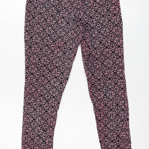 George Womens Black Geometric Jersey Capri Leggings Size 14 L24 in