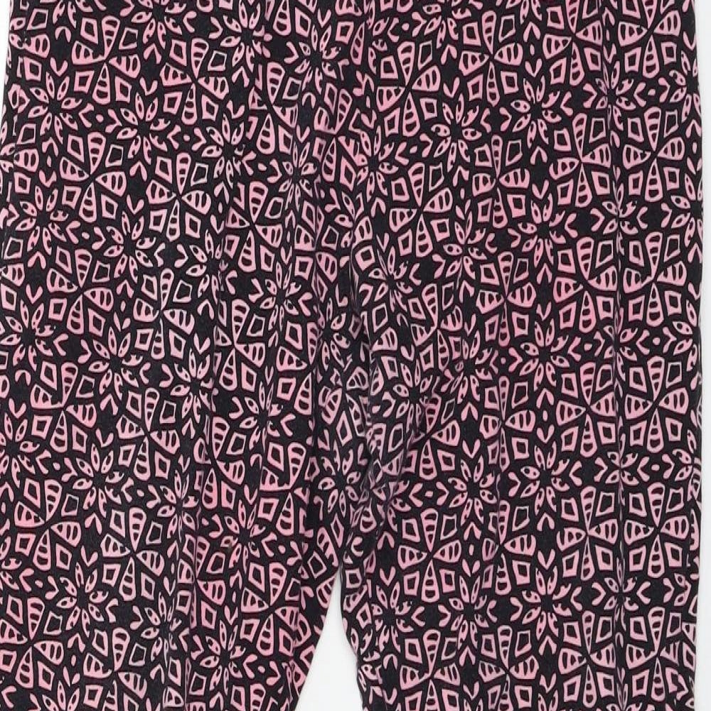 George Womens Black Geometric Jersey Capri Leggings Size 14 L24 in
