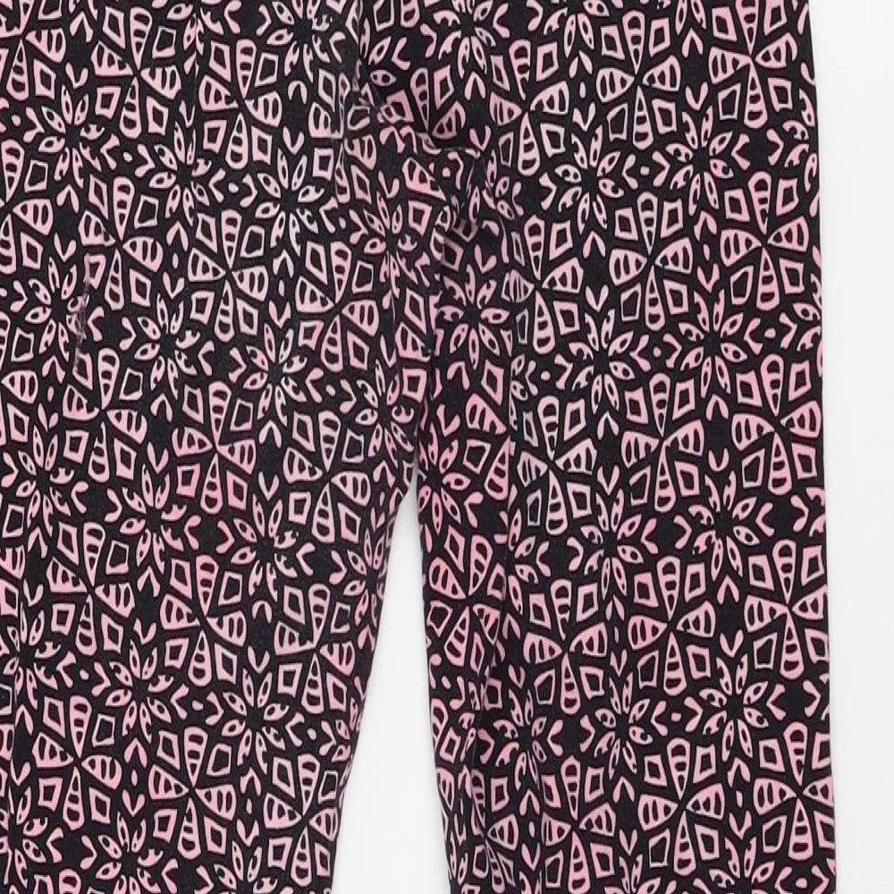 George Womens Black Geometric Jersey Capri Leggings Size 14 L24 in