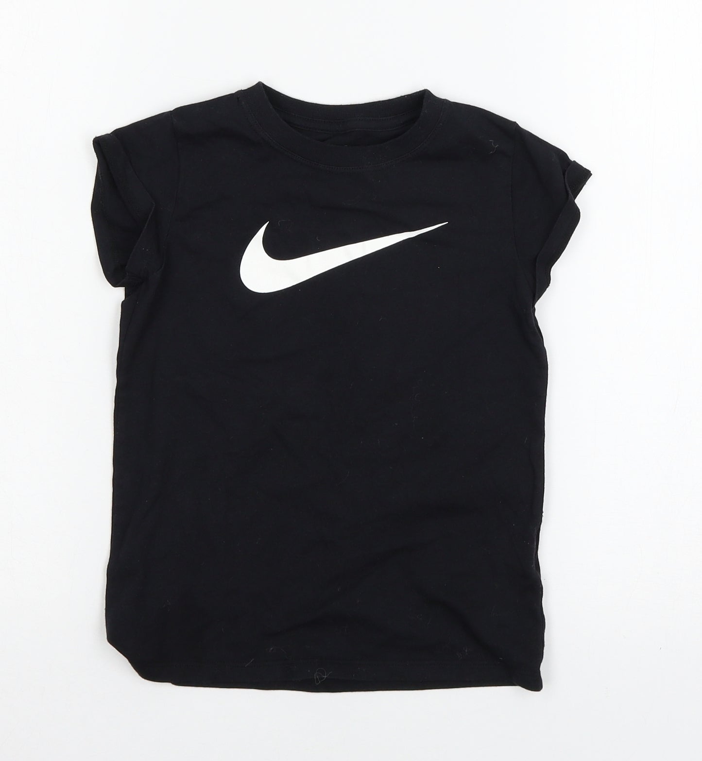 Nike Girls Black  Jersey Basic T-Shirt Size 6-7 Years