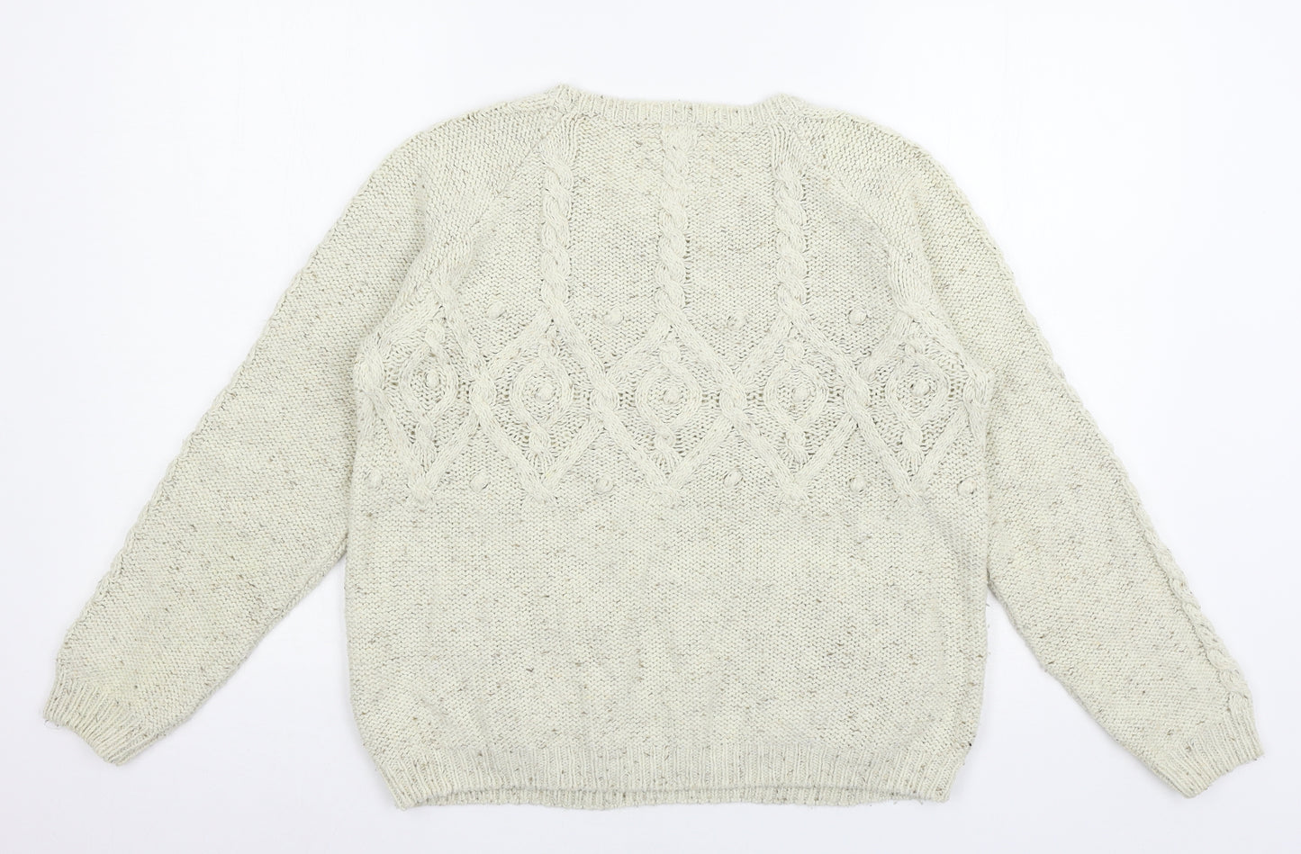 Papaya Womens Ivory  Knit Pullover Jumper Size 12