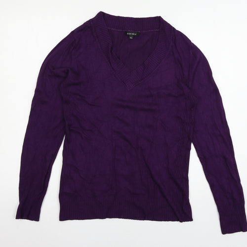 Amisu Womens Purple  Knit Pullover Jumper Size XL