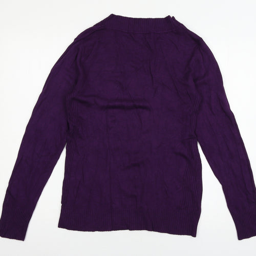 Amisu Womens Purple  Knit Pullover Jumper Size XL