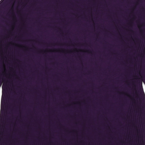 Amisu Womens Purple  Knit Pullover Jumper Size XL