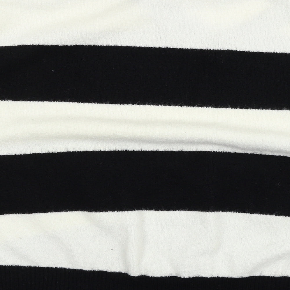 Primark Womens Black Striped Knit Pullover Jumper Size 18