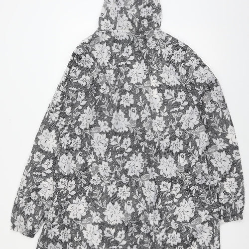 urban essentials Womens Grey Floral  Parka Coat Size L