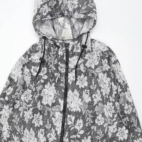 urban essentials Womens Grey Floral  Parka Coat Size L
