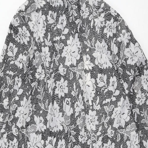 urban essentials Womens Grey Floral  Parka Coat Size L