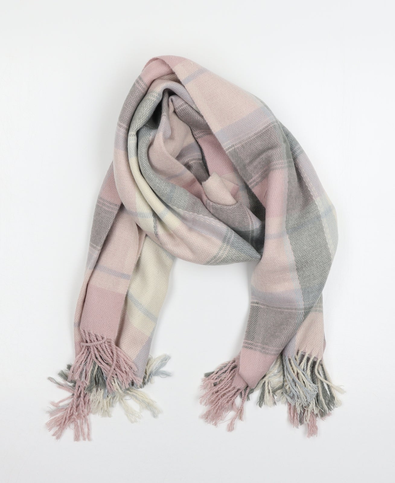 Preworn Womens Pink Check Knit  Scarf