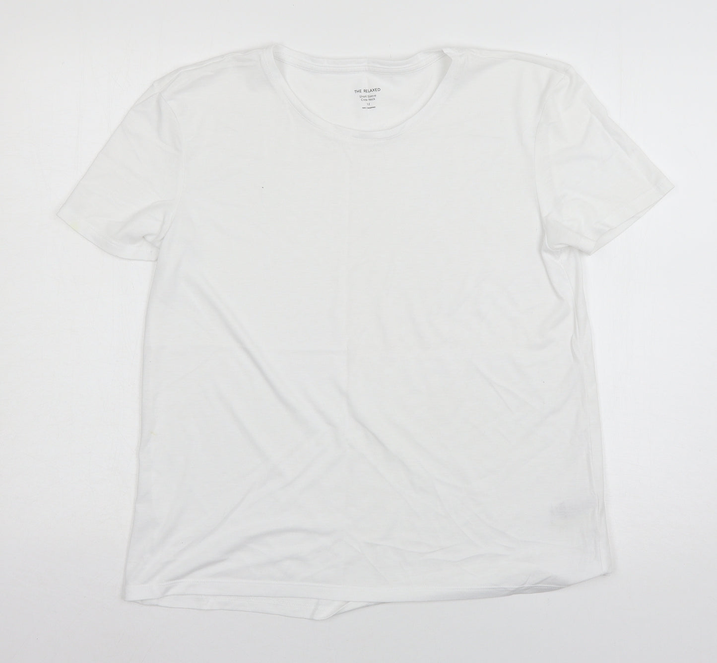 Marks and Spencer Womens White  Jersey Basic T-Shirt Size 12