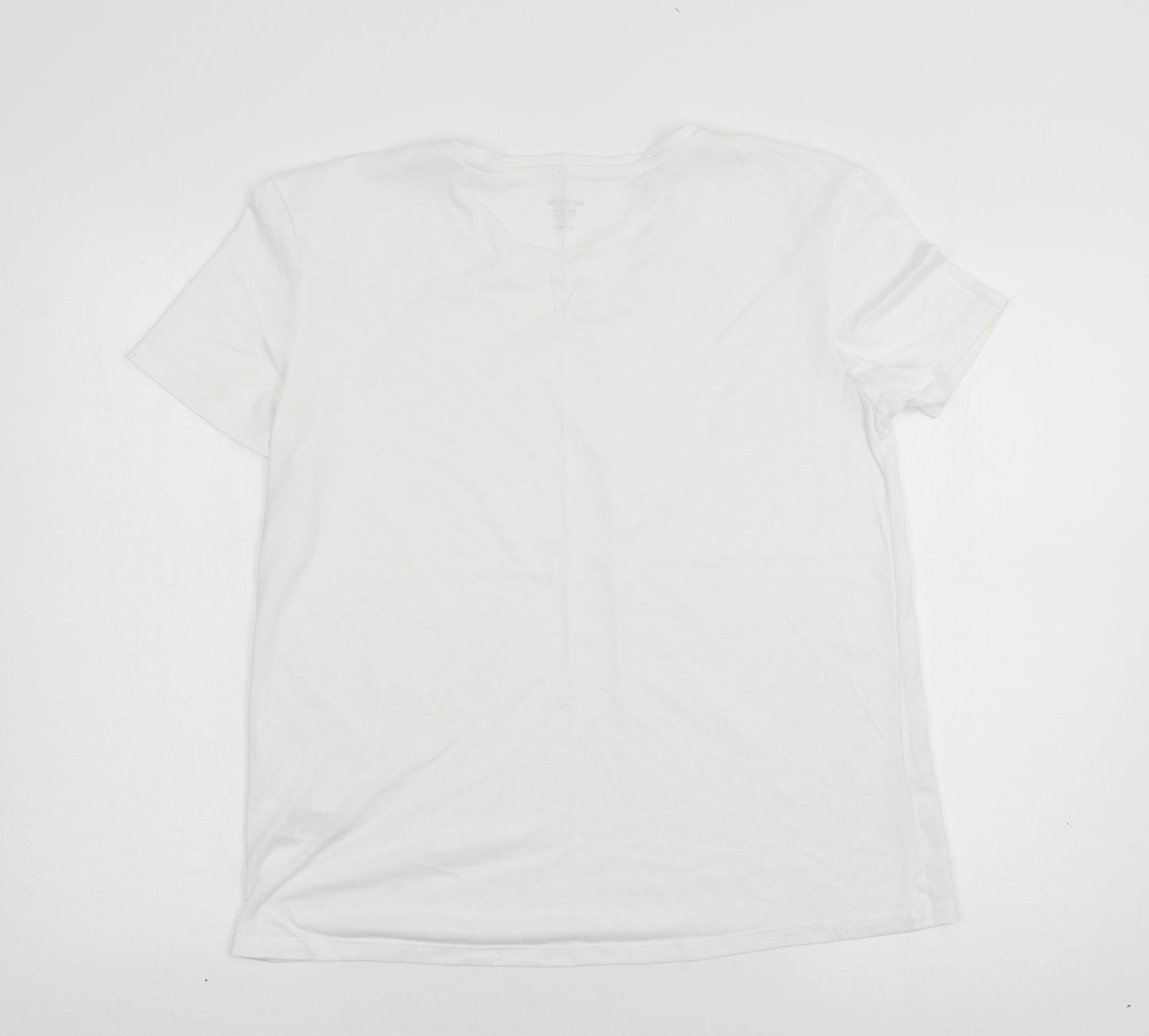 Marks and Spencer Womens White  Jersey Basic T-Shirt Size 12