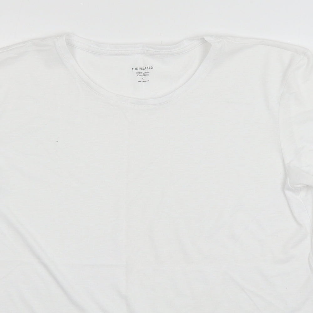 Marks and Spencer Womens White  Jersey Basic T-Shirt Size 12