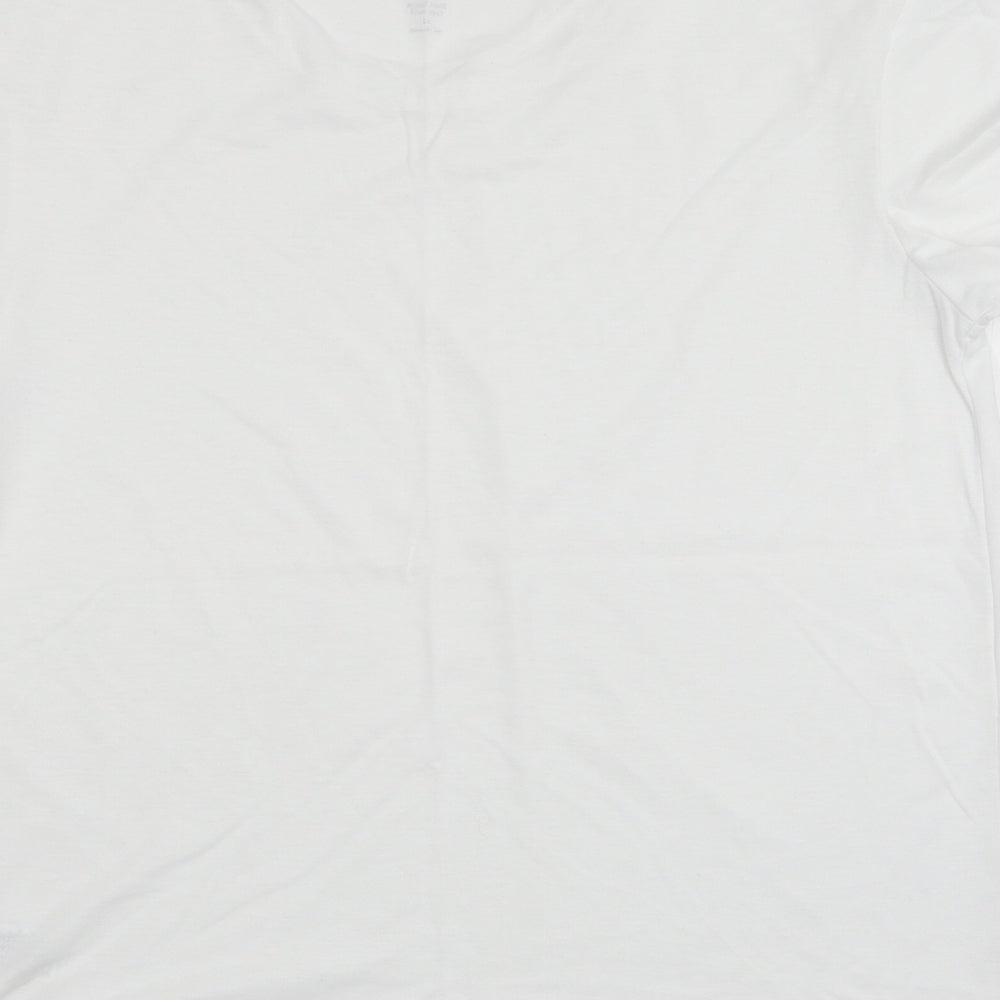 Marks and Spencer Womens White  Jersey Basic T-Shirt Size 12