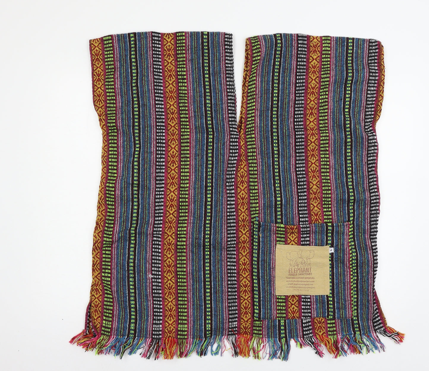 Elephant Jungle Sanctuary Womens Multicoloured Striped Knit Pullover Jumper Size L