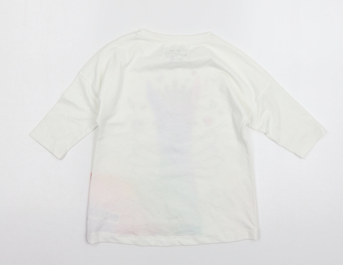 F&F Girls White  Jersey Basic T-Shirt Size 7-8 Years  - Llama Queen