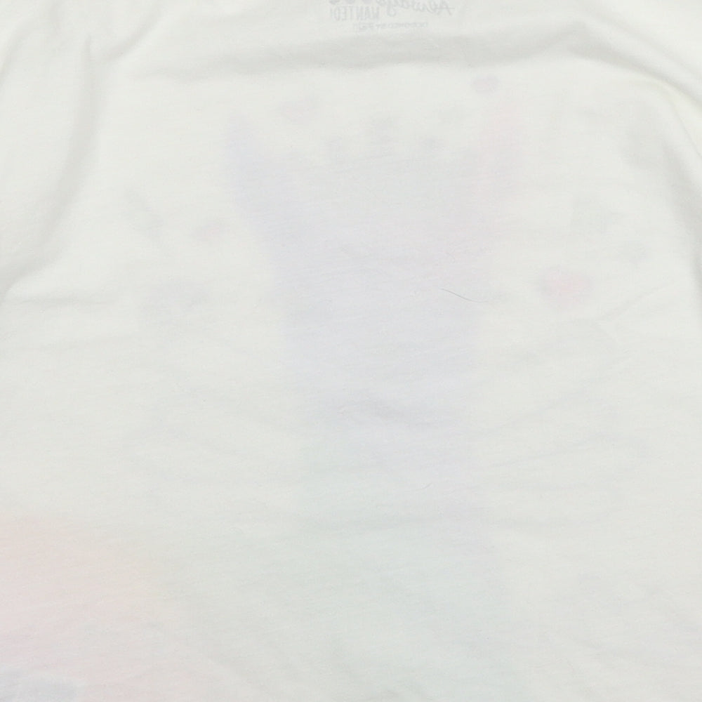 F&F Girls White  Jersey Basic T-Shirt Size 7-8 Years  - Llama Queen