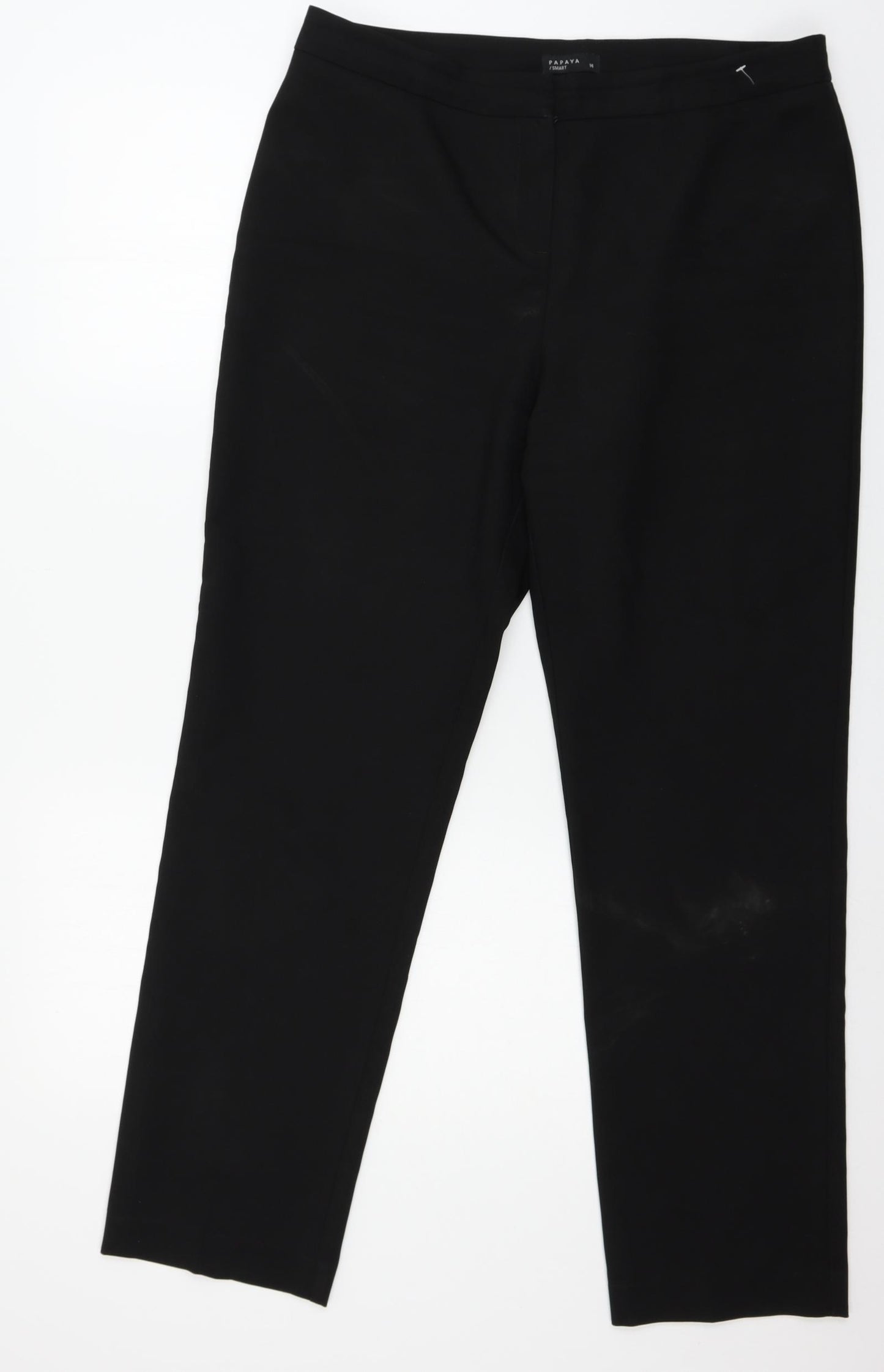 Papaya Womens Black   Trousers  Size 14 L30 in