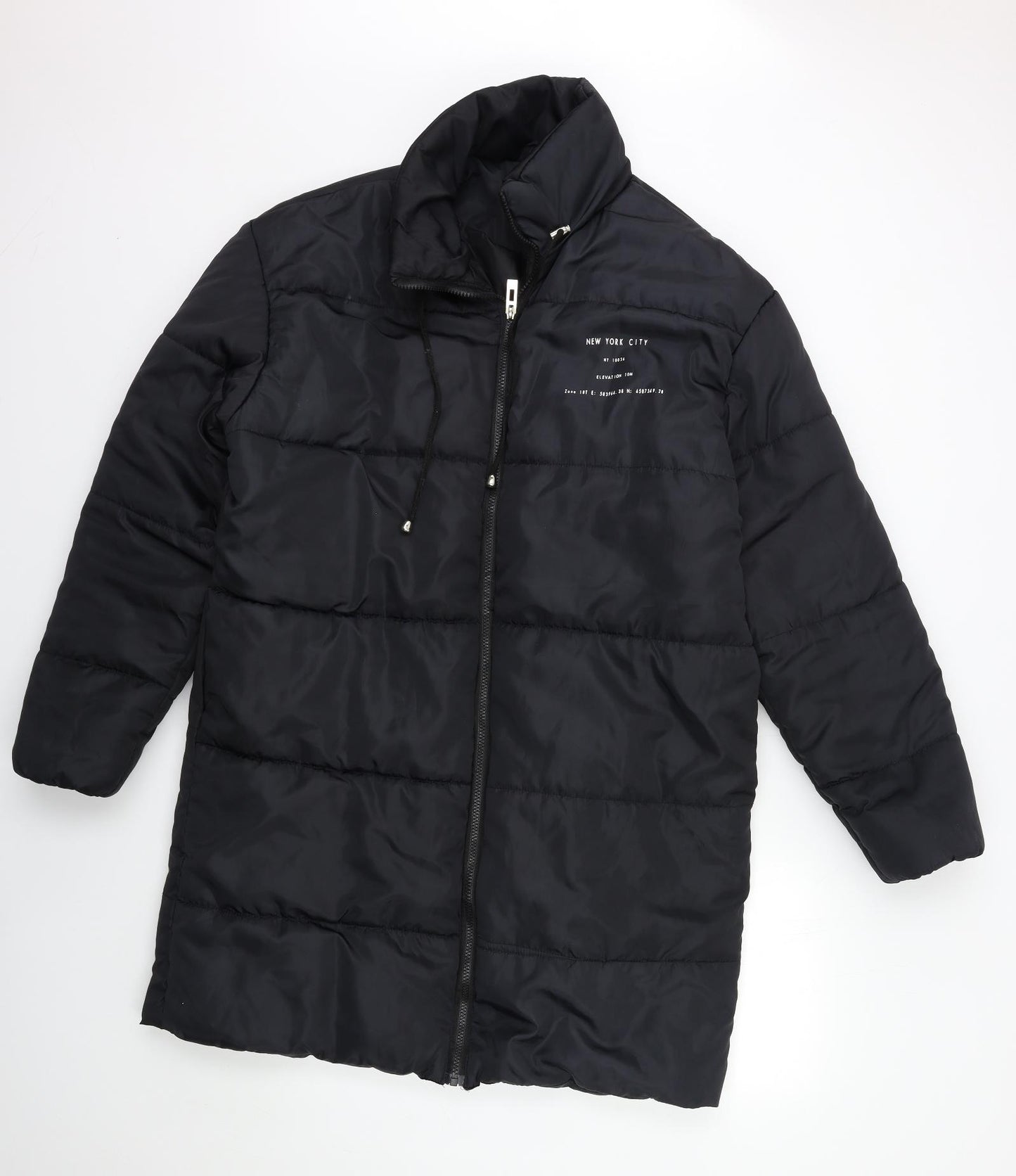 PRETTYLITTLETHING Womens Black   Puffer Jacket Coat Size 10  - new york