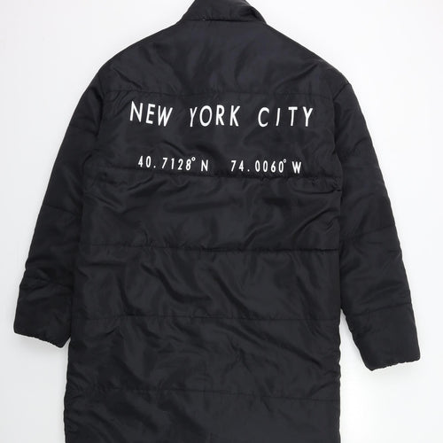 PRETTYLITTLETHING Womens Black   Puffer Jacket Coat Size 10  - new york