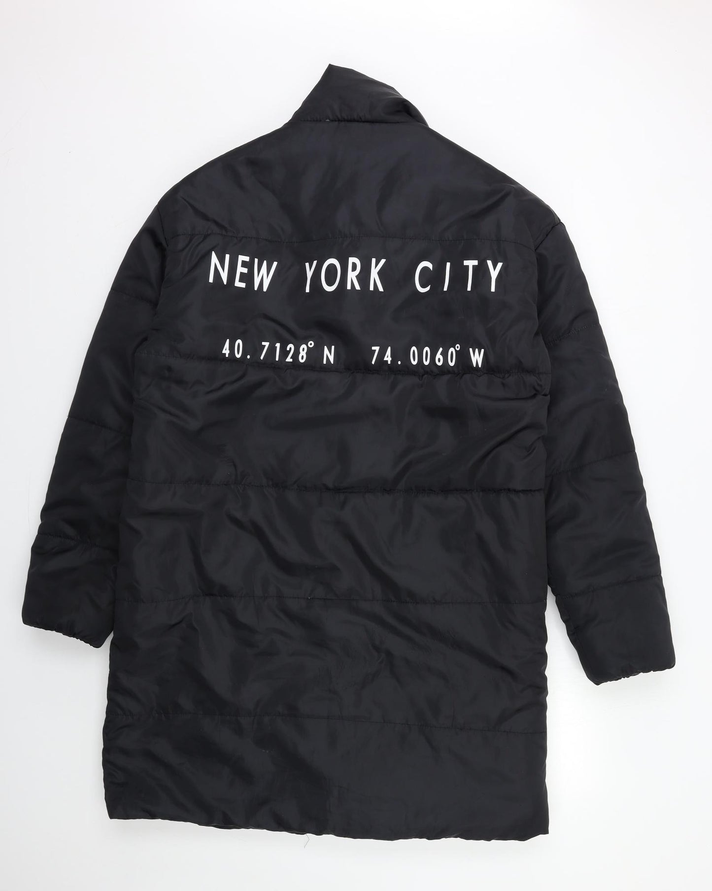PRETTYLITTLETHING Womens Black   Puffer Jacket Coat Size 10  - new york