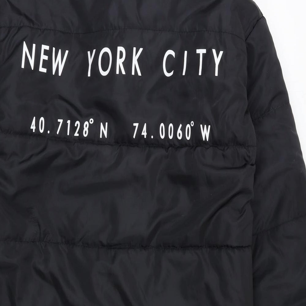 PRETTYLITTLETHING Womens Black   Puffer Jacket Coat Size 10  - new york