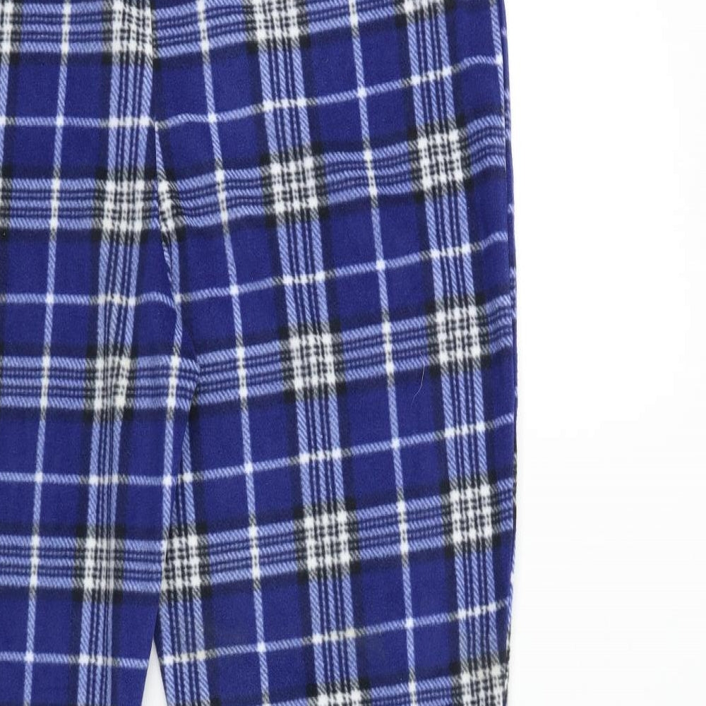 Studio Mens Blue Check Fleece  Lounge Pants Size XL