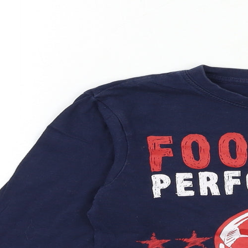 Preworn Boys Blue   Basic T-Shirt Size 6-7 Years  - football
