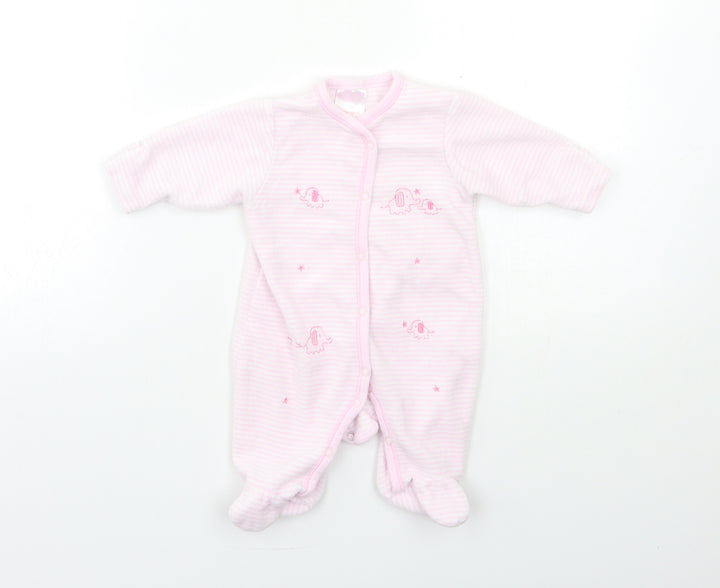 JUST TOO CUTE Baby Pink Striped  Babygrow One-Piece Size 3-6 Months