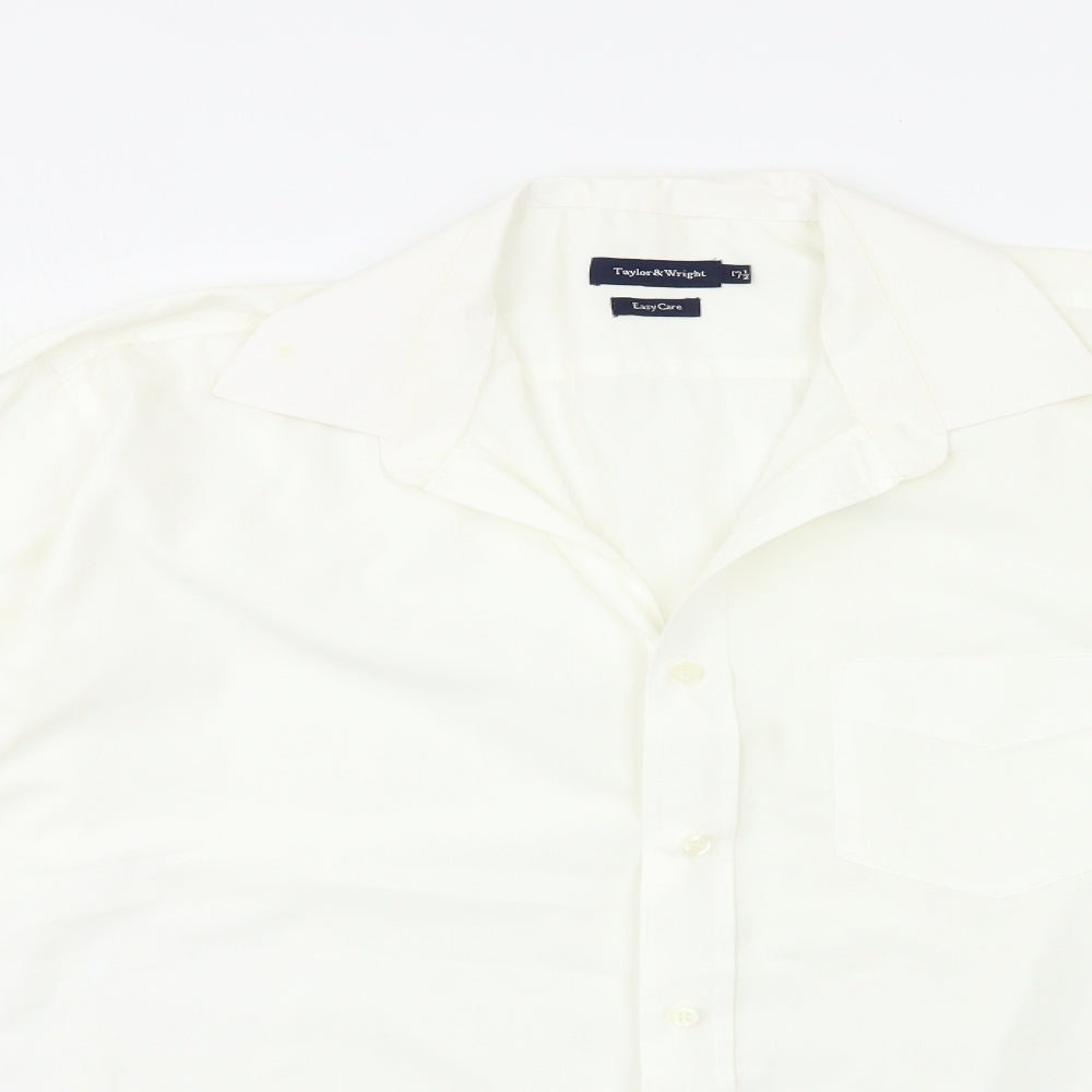 Taylor & Wright Mens White    Dress Shirt Size 17.5  - easy care
