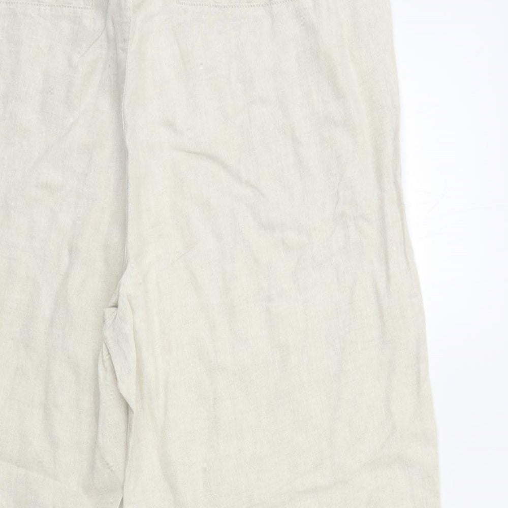 Marks and Spencer Womens Beige  Lace Cropped Trousers Size 20 L25 in