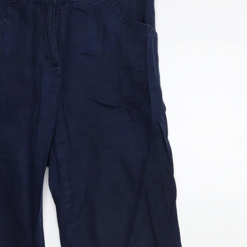Monsoon Womens Blue   Trousers  Size 10 L32 in