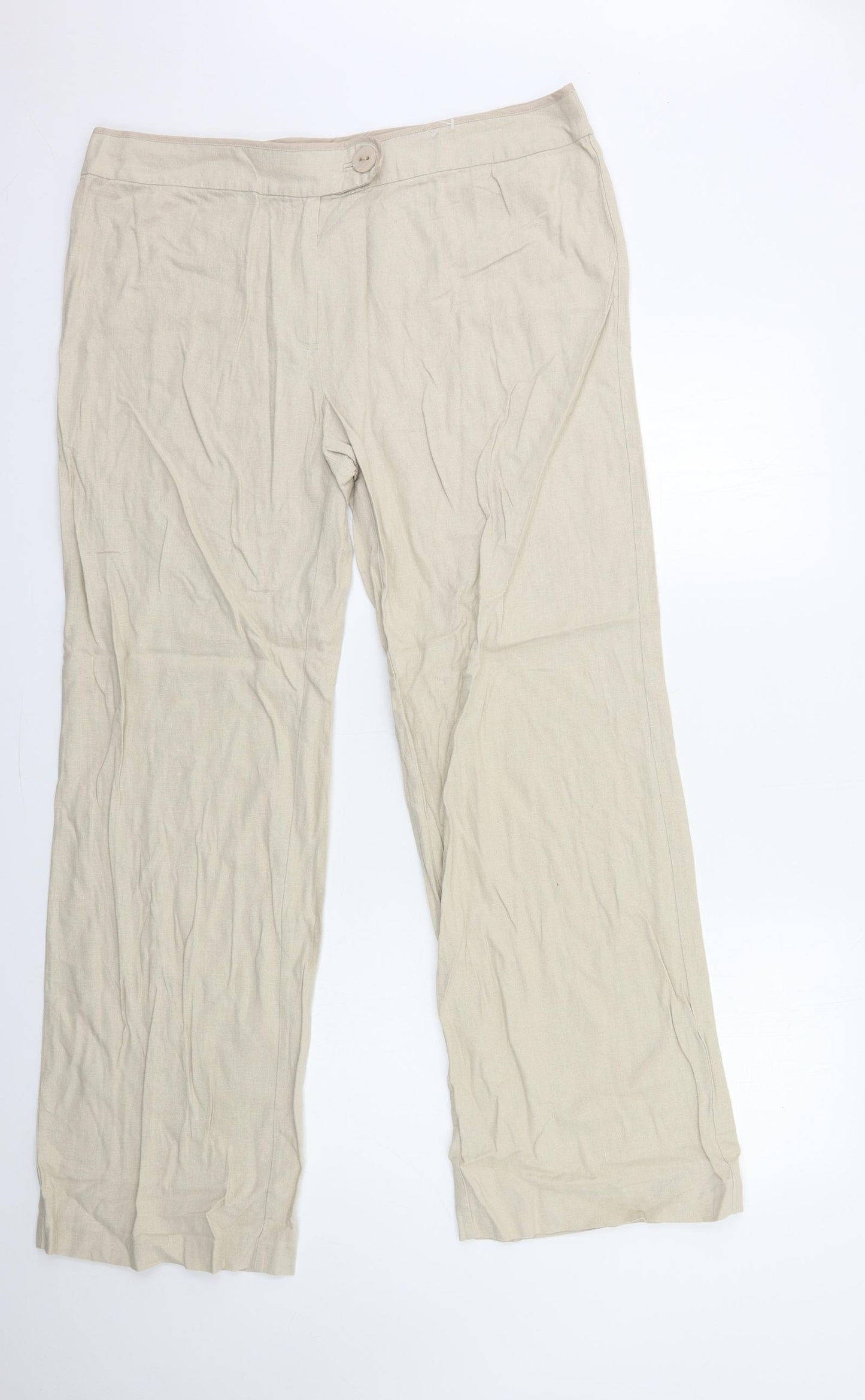 Marks and Spencer Womens Beige   Trousers  Size 18 L32 in