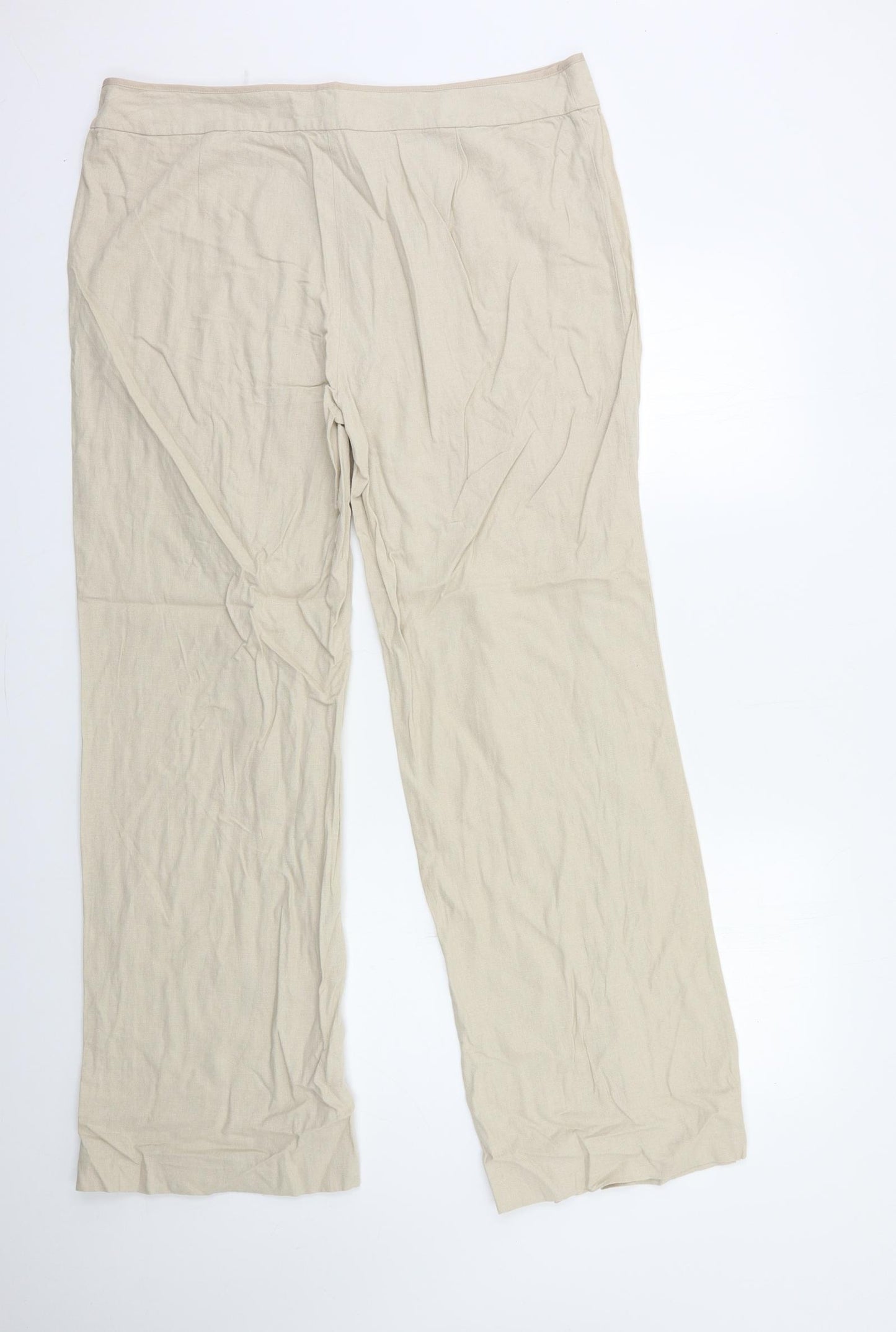 Marks and Spencer Womens Beige   Trousers  Size 18 L32 in