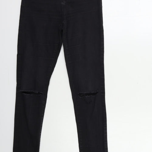 Denim & Co. Womens Black  Denim Skinny Jeans Size 8 L28 in