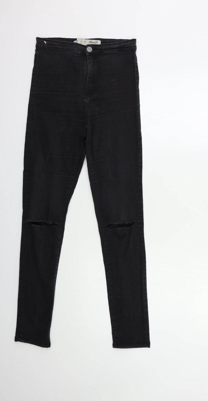 Denim & Co. Womens Black Denim Skinny Jeans Size 8 L28 in