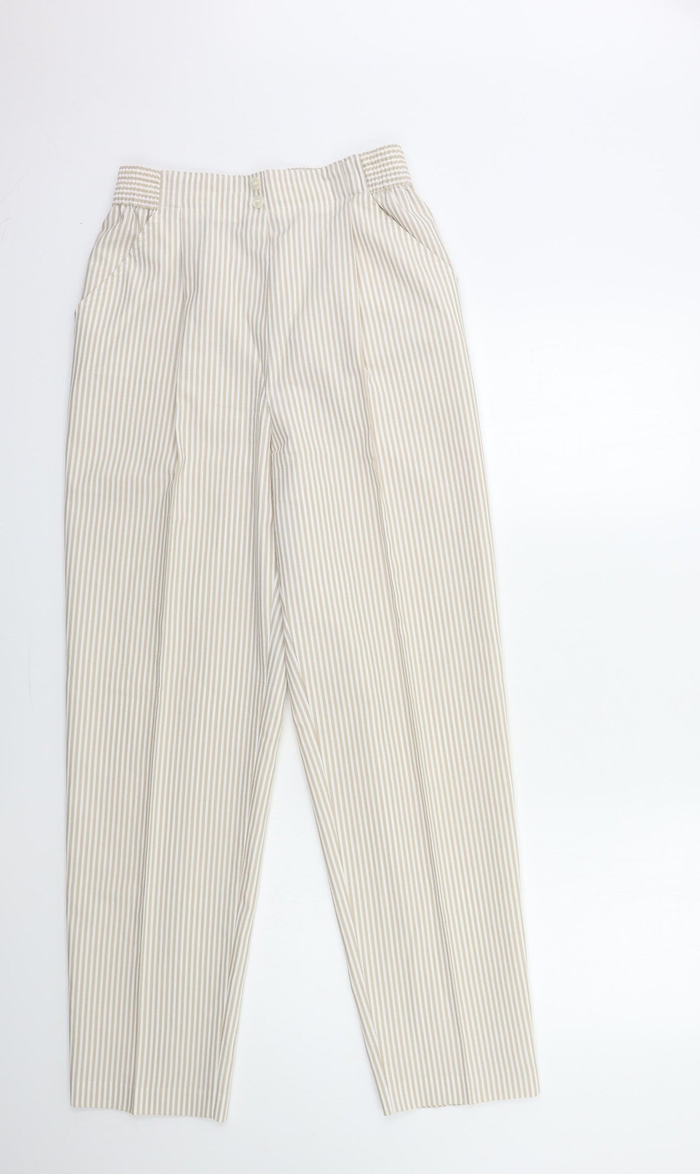 Preworn Womens White Striped  Trousers  Size 26 in L30 in
