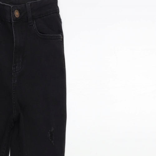 Preworn Womens Black  Denim Skinny Jeans Size 23 in L23 in